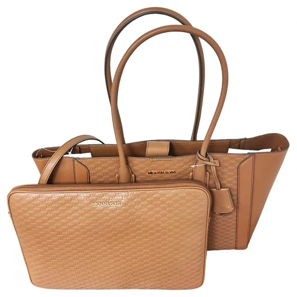 Michael Kors Kali Large Shoulder Tote W/ Laptop Case Vegan Leather Luggage - Picture 5 of 9